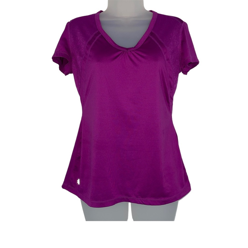 Athleta Short Sleeve T-Shirt Workout Maroon Purple Active Top S